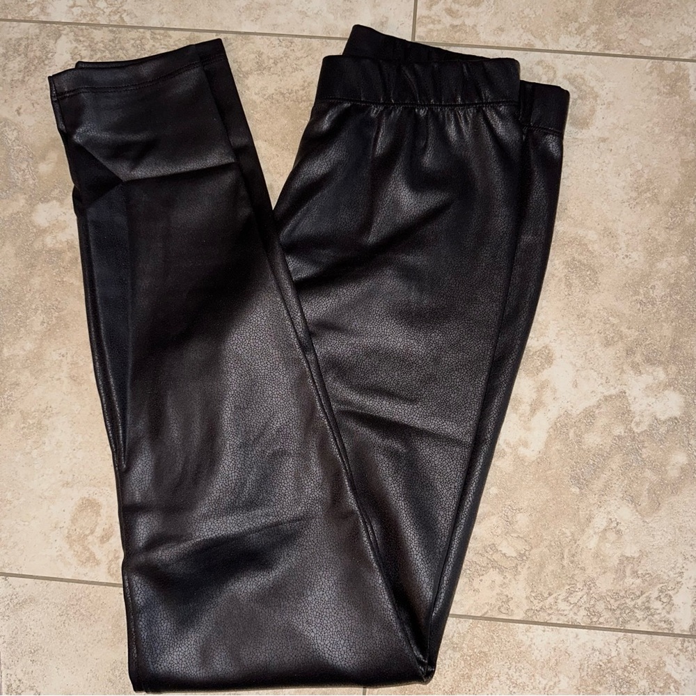 Chocolate faux leather croc leggings - Picture 1 of 6